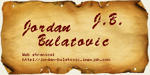 Jordan Bulatović vizit kartica